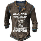 Grumpy Old Man Dog Lover Anger Issues Henley Shirt
