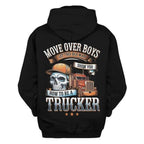 Move Over Boys Old Man Trucker Graphic Pullover Hoodie