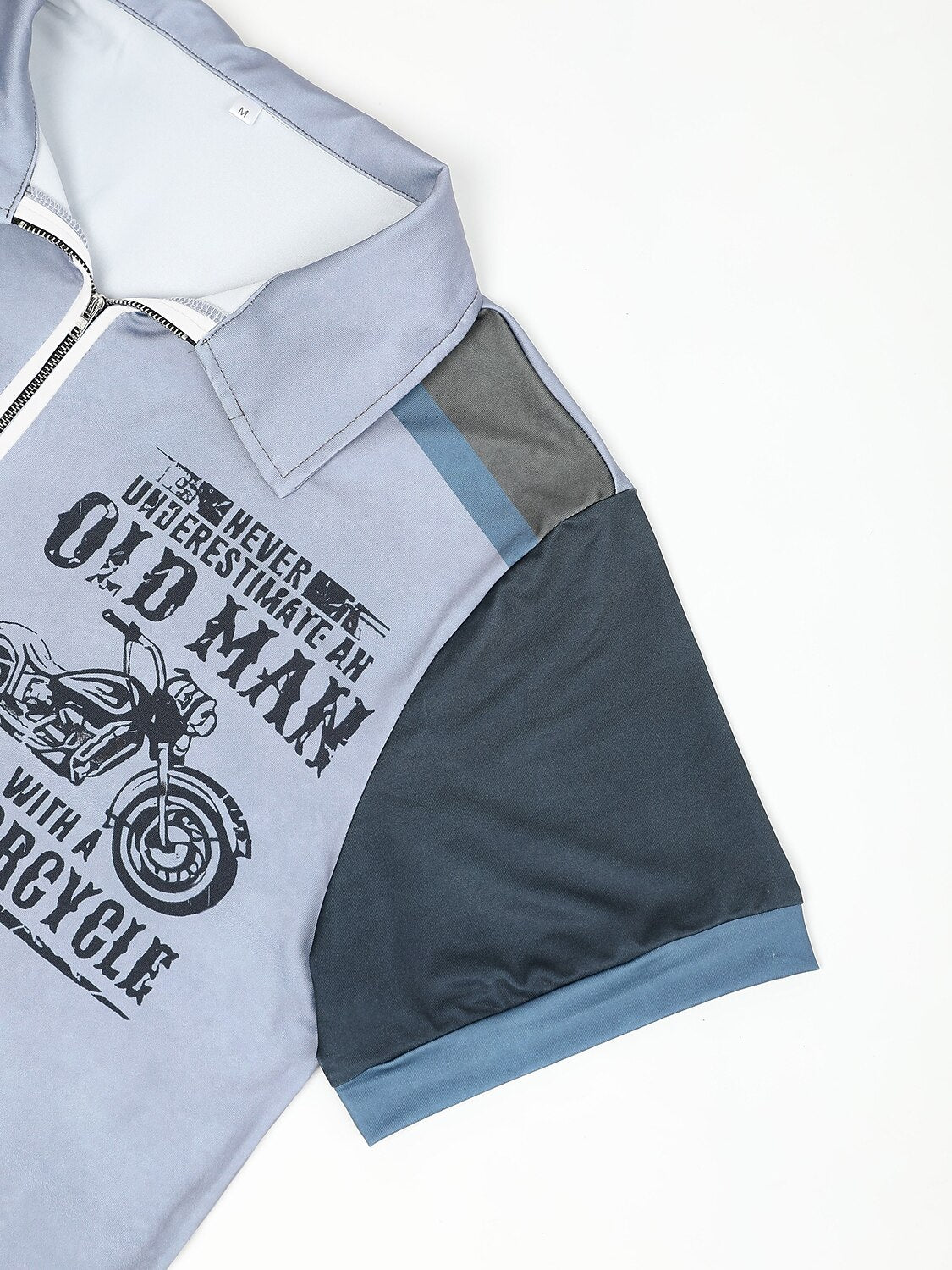 Never Underestimate Old Man With Motorcycle Biker Graphic Tee