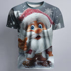 Santa Claus Christmas Designer Artistic Party Graphic Casual Tee