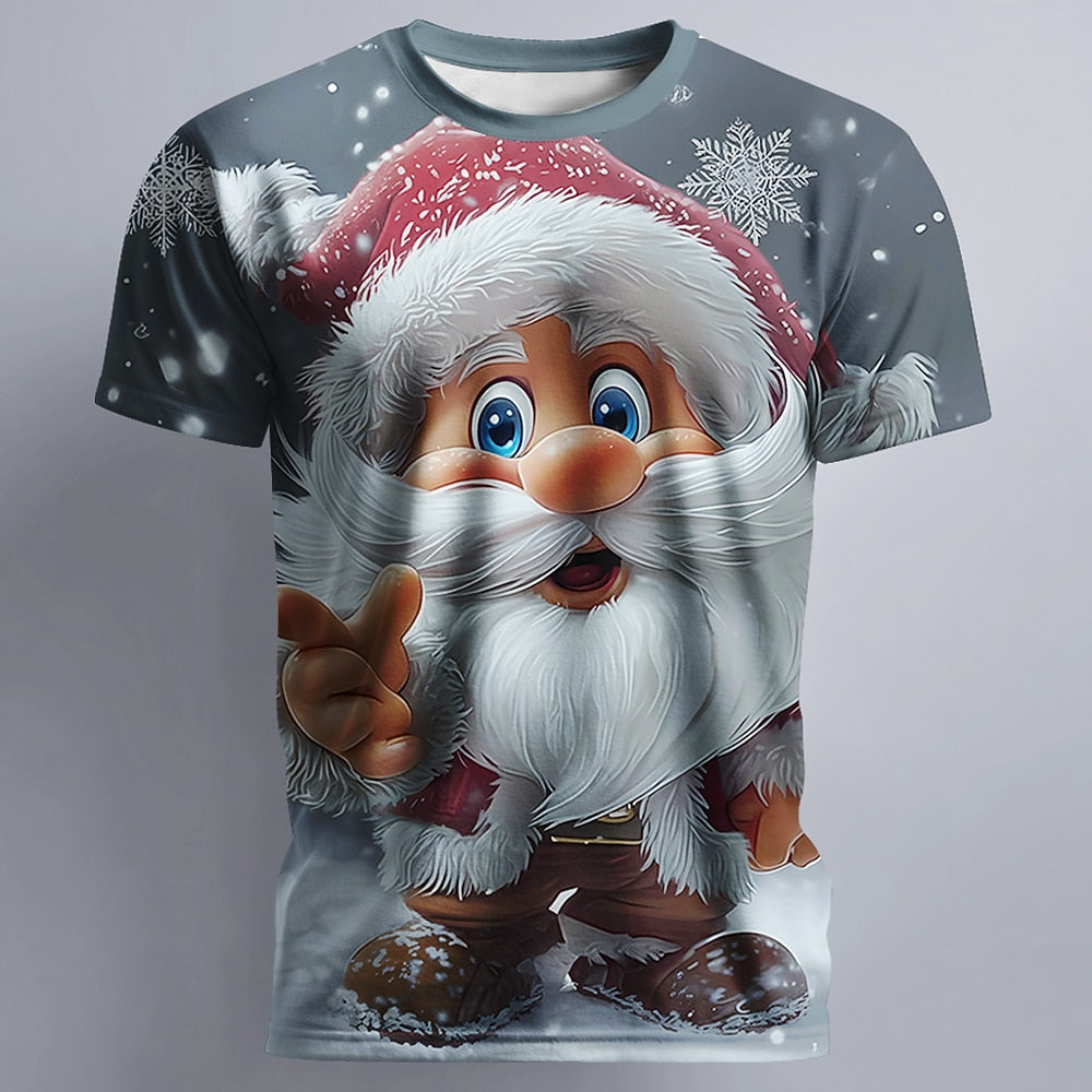 Santa Claus Christmas Designer Artistic Party Graphic Casual Tee