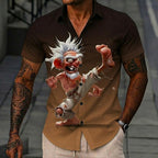 Retro Cartoon Old Man Funny Character Short Sleeve Shirt