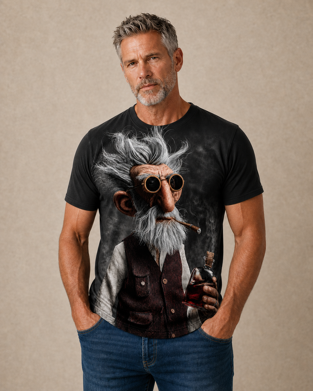 Ombre Wine Old Man  Legendary Graphic Tee