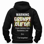 Warning Grumpy Old Git Memory Loss Funny Graphic Hoodie
