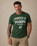 Promoted To Grandpa Announcement Graphic Tee