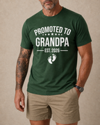 Promoted To Grandpa Announcement Graphic Tee