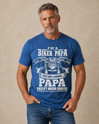 Cool Biker Papa Motorcycle Graphic Tee