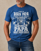 Cool Biker Papa Motorcycle Graphic Tee