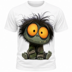 Funny Emotes Blue Purple White 3D Graphic Print Tee