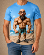 Funny Strong Old Man Graphic Print Tee
