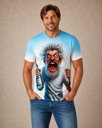 Grumpy Ombre Old Man Beer Funny 3D Graphic Tee