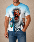 Grumpy Ombre Old Man Beer Funny 3D Graphic Tee