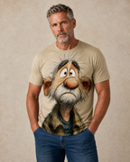 Ombre Funny Old Man Graphic Print Tee