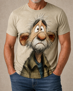 Ombre Funny Old Man Graphic Print Tee