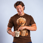 Funny Old Man Grandpa Coffee Cartoon Tee
