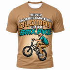 Old Man Riding Red Purple 3D Graphic Print Tee