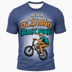 Old Man Riding Red Purple 3D Graphic Print Tee