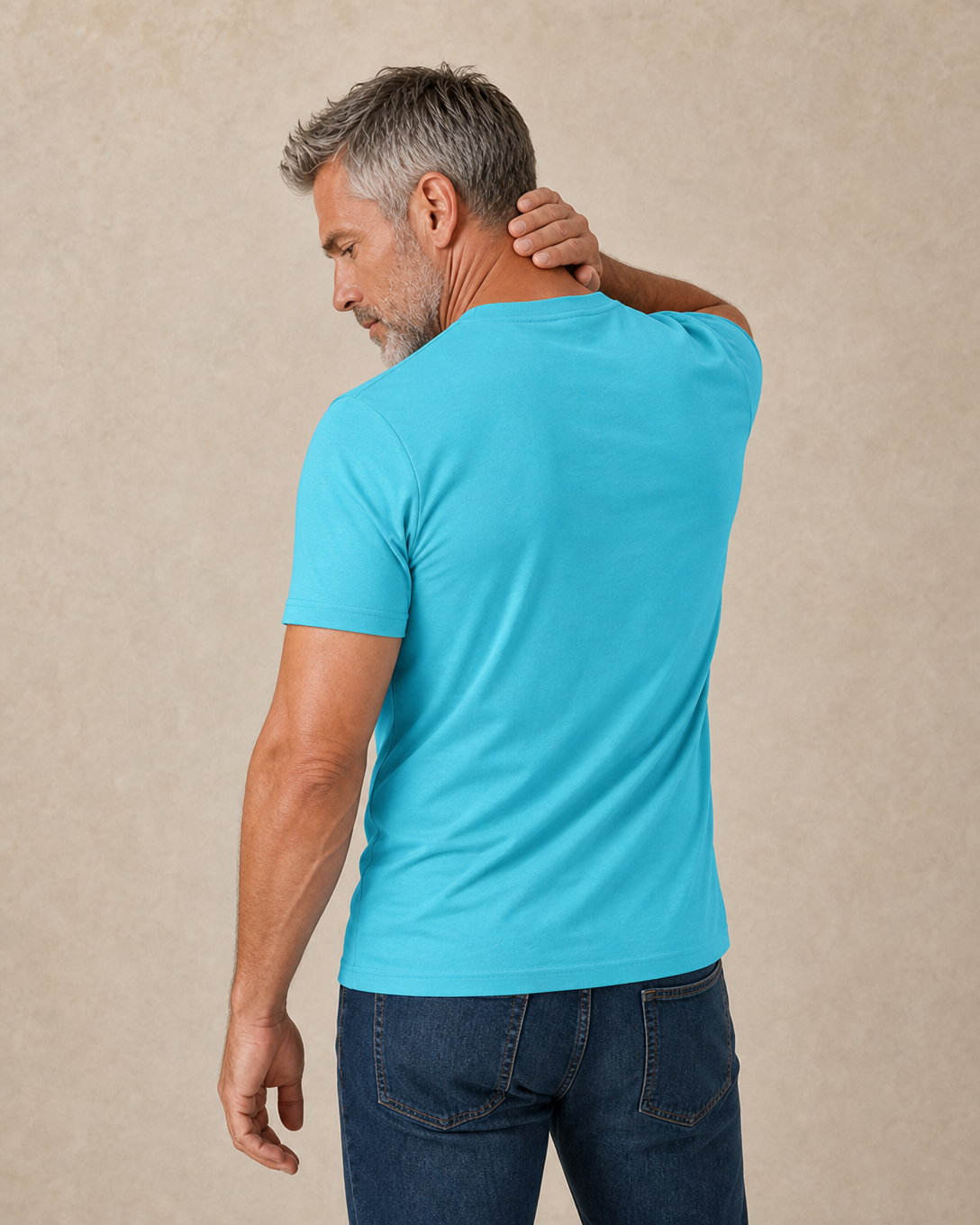 Ombre Funny Old Man Graphic Print Tee