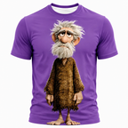 Ombre Funny Old Man Graphic Print Tee