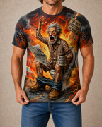 Funny Grumpy Old Man Coffee Print Tee