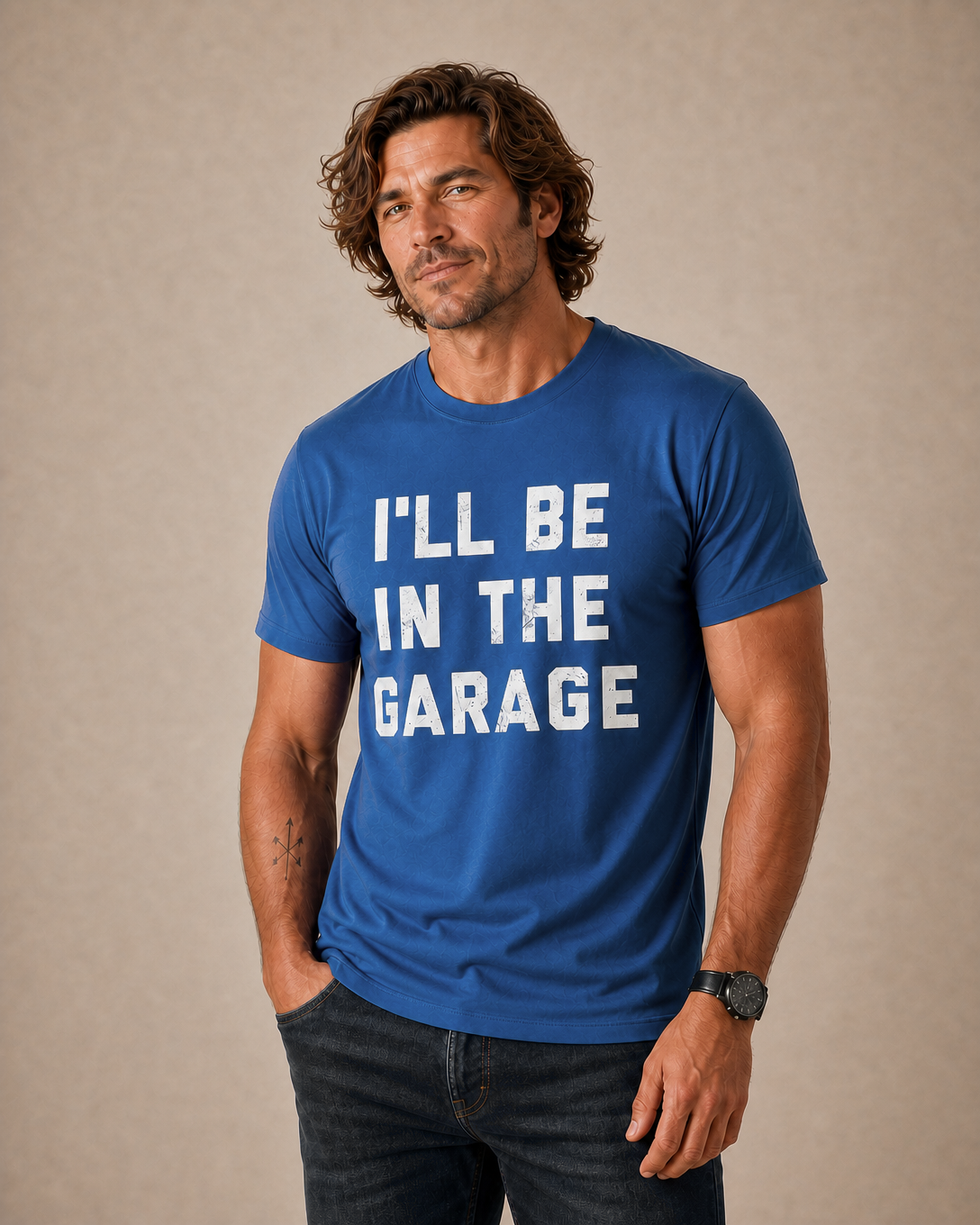 In The Garage Funny Vintage Mechanic Humor Graphic Tee
