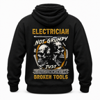 Electrician Not Grumpy Allergic Nonsense Broken Tools Graphic Hoodie