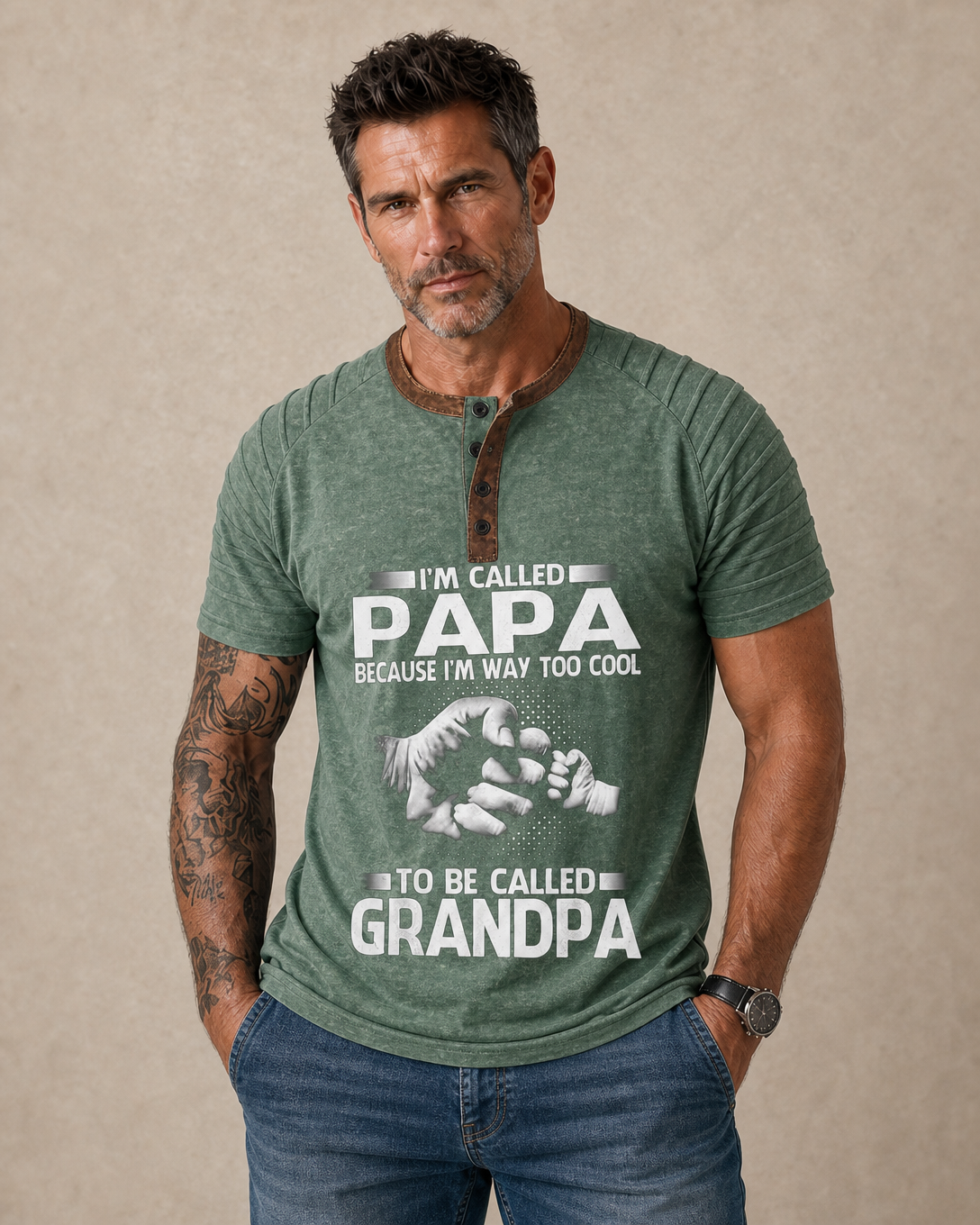 Called Papa Too Cool To Be Grandpa Graphic Tee