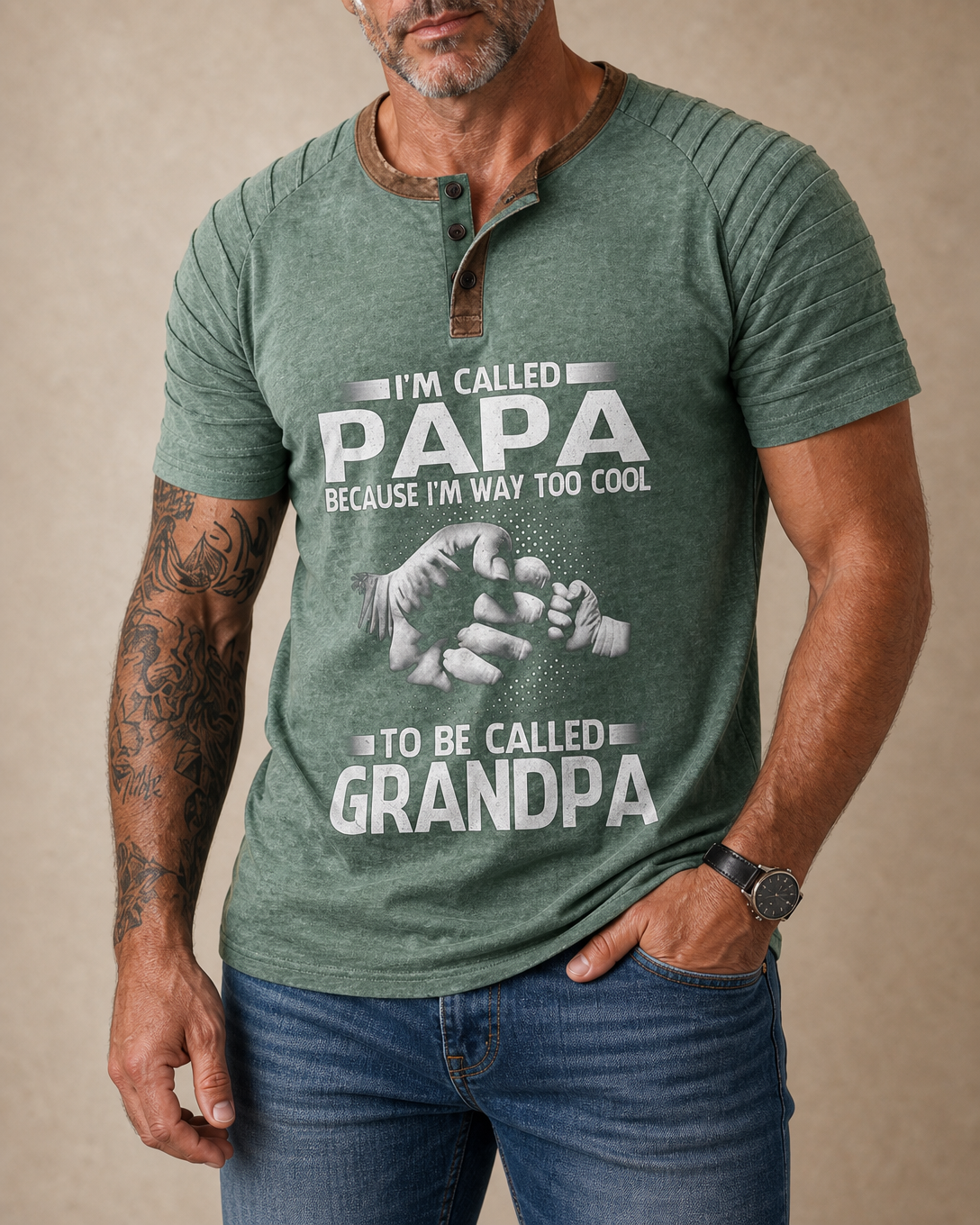 Called Papa Too Cool To Be Grandpa Graphic Tee