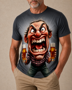 Ombre Old Man Beer Funny 3D Graphic Print Tee