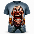 Ombre Old Man Beer Funny 3D Graphic Print Tee