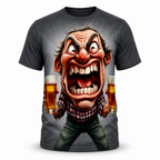 Ombre Old Man Beer Funny 3D Graphic Print Tee
