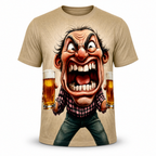 Ombre Old Man Beer Funny 3D Graphic Print Tee