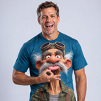 Ombre Old Man Legendary Graphic Print Tee
