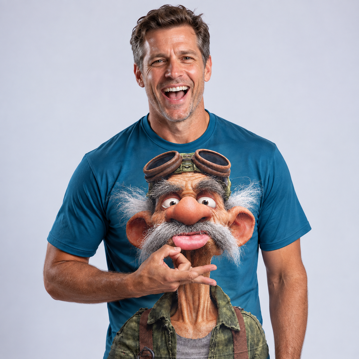 Ombre Old Man Legendary Graphic Print Tee