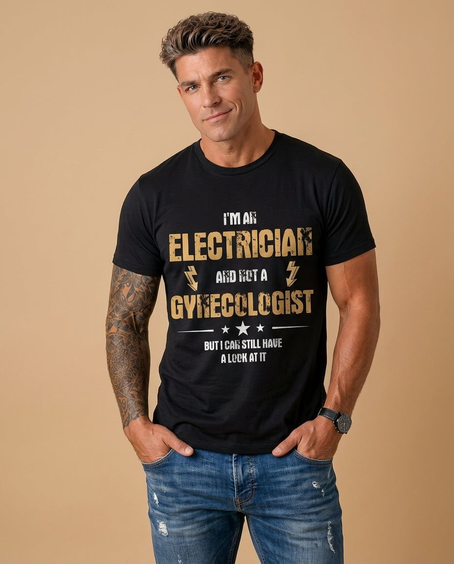 Electrician Work Humor Warning Graphic Tee