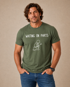 Waiting On Parts Stick Figure Mechanic Humor Graphic Tee