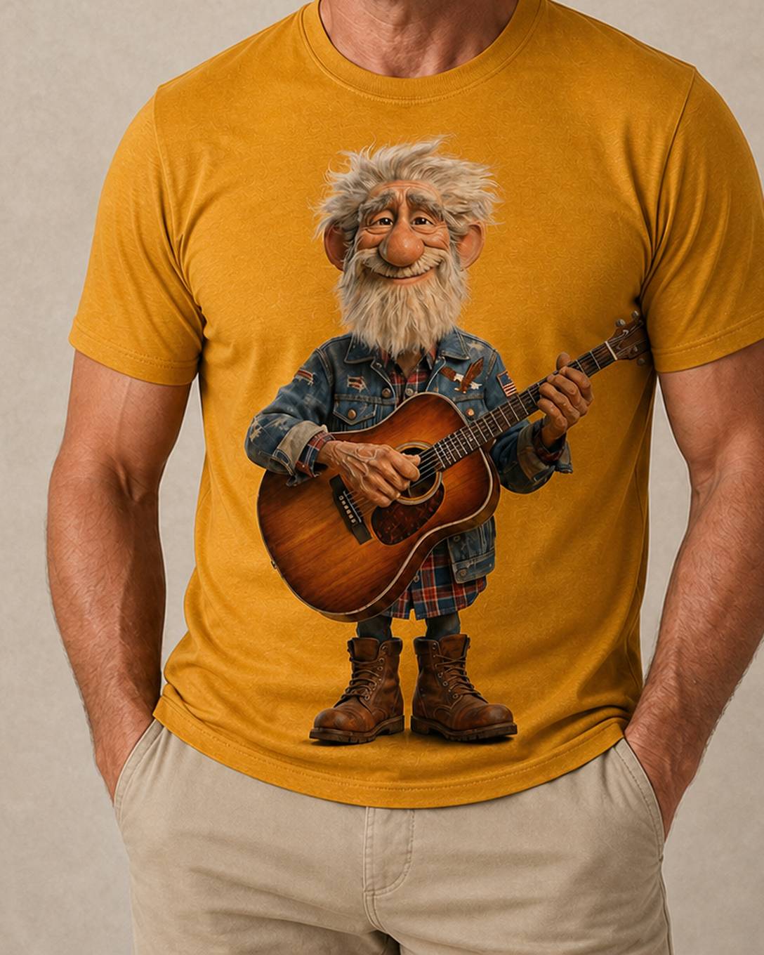 Music Lover Guitar Print Graphic Tee