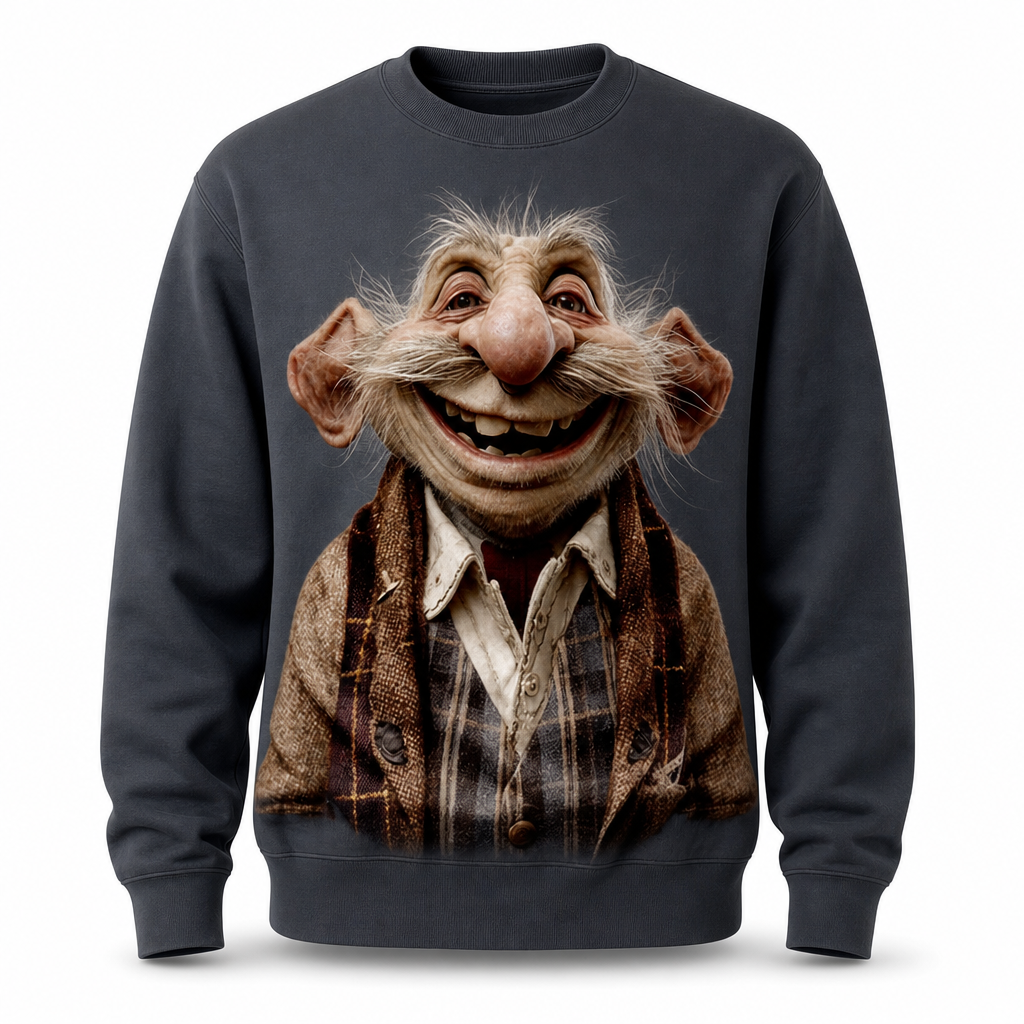 Funny Old Man Number Print Casual Crewneck Sweatshirt Gift