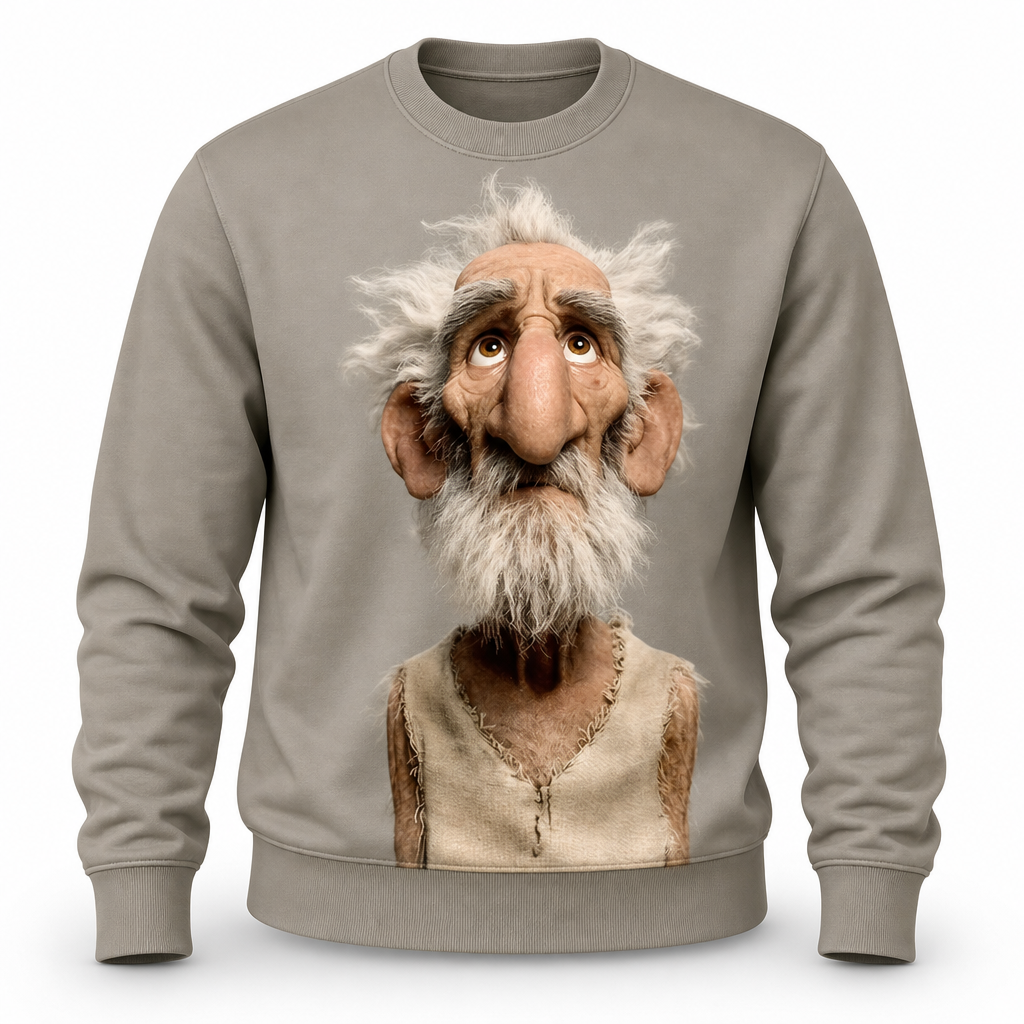 Funny Old Man Number Print Casual Crewneck Sweatshirt Gift