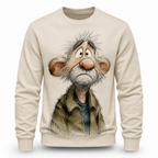 Funny Old Man Number Print Casual Crewneck Sweatshirt Gift