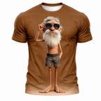 Funny Old Man Mascot Graphic Print Tee