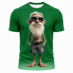 Funny Old Man Mascot Graphic Print Tee