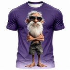 Funny Old Man Mascot Graphic Print Tee