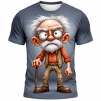 Funny Ombre Old Man Colorful 3D Graphic Tee