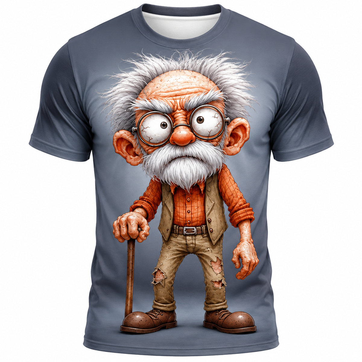 Funny Ombre Old Man Colorful 3D Graphic Tee