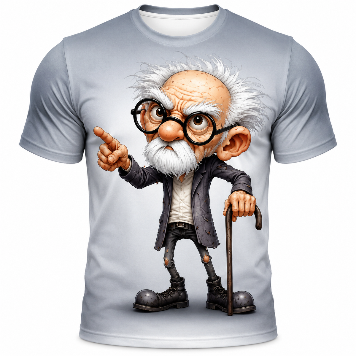 Funny Ombre Old Man Colorful 3D Graphic Tee