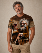Crazy Old Man Wine Cheers Graphic Tee