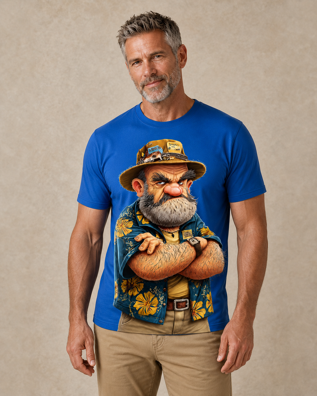 Funny Old Man Legendary Graphic Print Tee