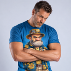 Funny Old Man Legendary Graphic Print Tee