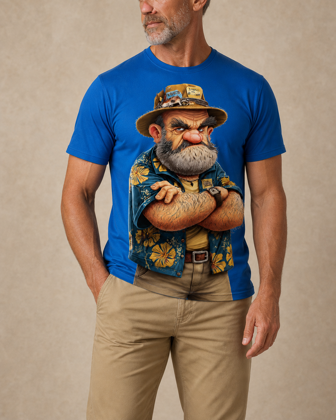 Funny Old Man Legendary Graphic Print Tee